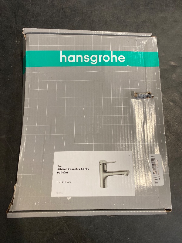 Photo 1 of hansgrohe Zesis Stainless Steel Single-Handle Kitchen Faucet, Kitchen Faucets with Pull Out Sprayer, Faucet for Kitchen Sink, Stainless Steel Optic 74800801