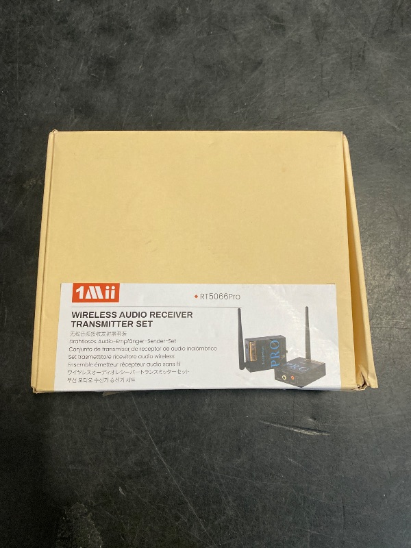 Photo 1 of 1Mii 2.4GHz Wireless Audio Transmitter and Receiver, HiFi Audio, 20ms Low Latency, 320ft Long Range Wireless Subwoofer Kit for Speaker/Stereo/Soundbar,Optical/Coaxial/3.5mm(RCA) Ports.