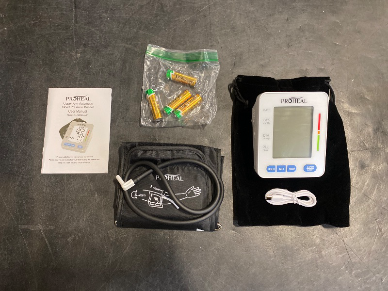 Photo 1 of Blood Pressure Monitor for Home Use with Large Upper Arm Cuff - Automatic Talking Pulse and BP Machine with 240 Memory Recalls for 3 Users - Carrying Bag and Batteries Included, Backlit Digital LCD