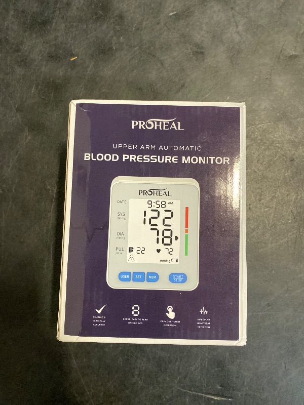 Photo 1 of Blood Pressure Monitor for Home Use with Large Upper Arm Cuff - Automatic Talking Pulse and BP Machine with 240 Memory Recalls for 3 Users - Carrying Bag and Batteries Included, Backlit Digital LCD