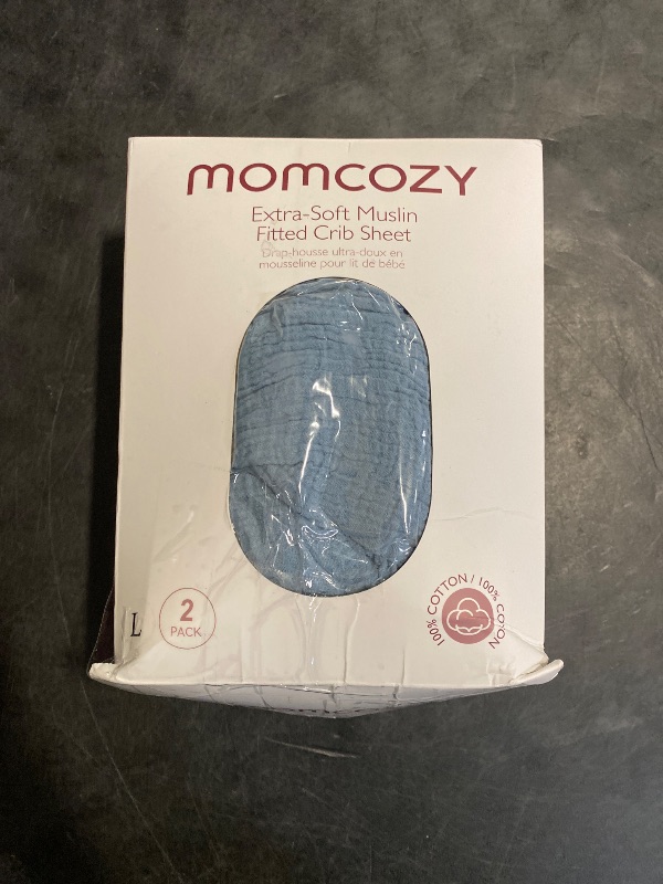 Photo 1 of Momcozy Muslin Standard Fitted Crib Sheets, 52"x28", 2 Pack Soft Breathable Natural Cotton Baby Mattress Sheet, 360° Mattress Wrapping No Slip Boys Girls Neutral Toddler Bed Sheet, Blue Star Moon