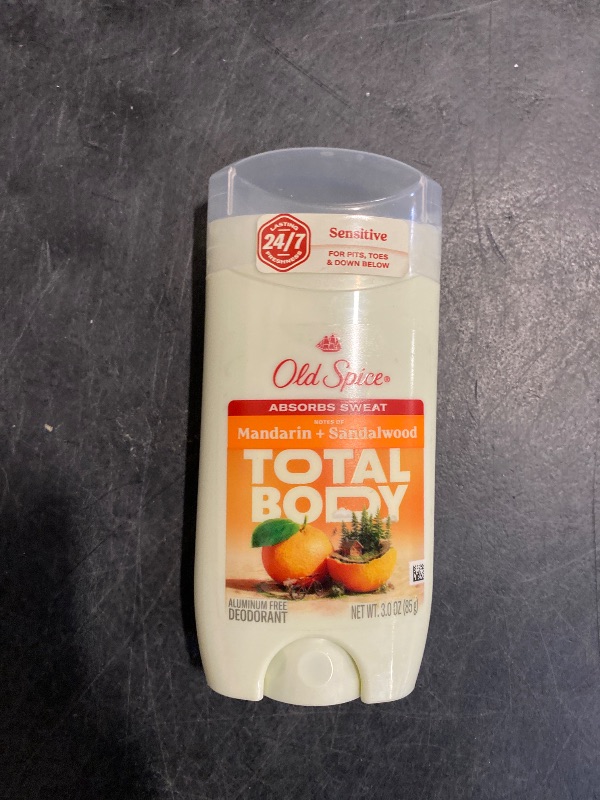 Photo 1 of Old Spice Whole Body Deodorant Stick for Men, Aluminum Free, Mandarin + Sandalwood Scent, 24/7 Odor Protection, 24/7 Freshness, Dermatologist Tested, Gentle on Skin, Safe to Use All Over, 3.0 oz