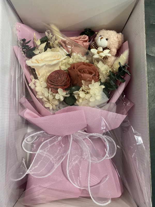 Photo 1 of Flowers for Delivery Prime Preserved Flowers Bouquet That Last 3-5 Years Real Forever Roses Bouquet for Mom Mother Women Wife Girlfriend Anniversary Christmas Thanksgiving Birthday Gifts for Her(Pink)