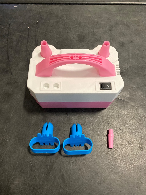Photo 1 of Electric Air Balloon Pump, Portable Dual Nozzle Electric Balloon Inflator/Blower for Party Decoration,Used to Quickly Fill Balloons - 110V 600W [Pink]