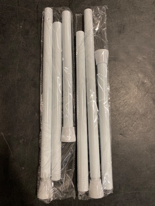 Photo 1 of MEXAU 2 Pack White Tension Curtain Rod for Windows 28 to 48 inch Adjustable Expandable Pressure Spring Curtain Rod No Drilling Curtain Rod for Bedroom Doorway Closet Door