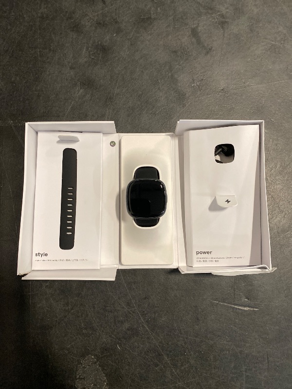 Photo 1 of Fitbit Versa 4 Fitness Smartwatch with Daily Readiness, GPS, 24/7 Heart Rate, 40+ Exercise Modes, Sleep Tracking and more, Black/Graphite, One Size (S & L Bands Included)
