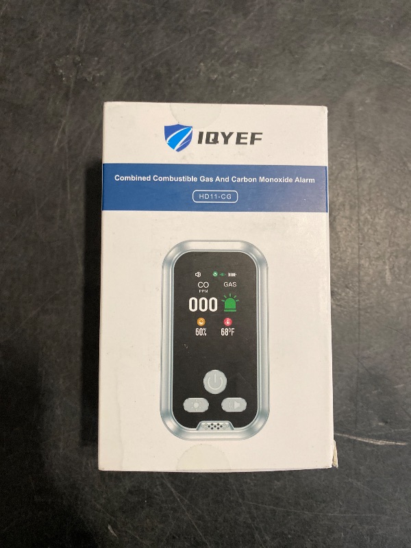 Photo 1 of IQYEF 4-in-1 Carbon Monoxide Detectors, Plug-in Natural Gas Leak Detector & Carbon Monoxide Detectors, Battery Backup, HD Digital Display for CO, Gas, Temp, Humidity White