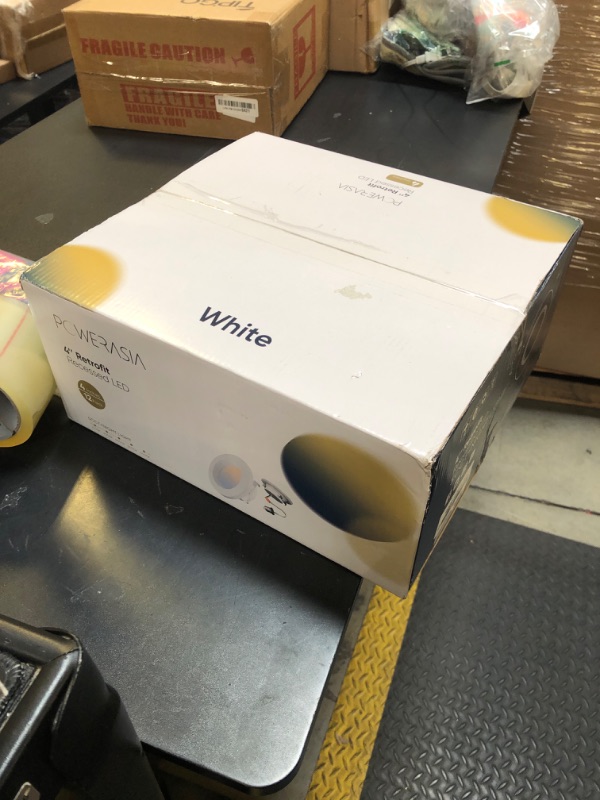 Photo 1 of POWERASIA 12 Pack 4 Inch LED Can Lights with Night Light, 5CCT Retrofit Recessed Lighting Selectable 2700K-6000K Dimmable, 9W=55W, 630LM Downlight with Metal Smooth Trim - ETL and Energy Star