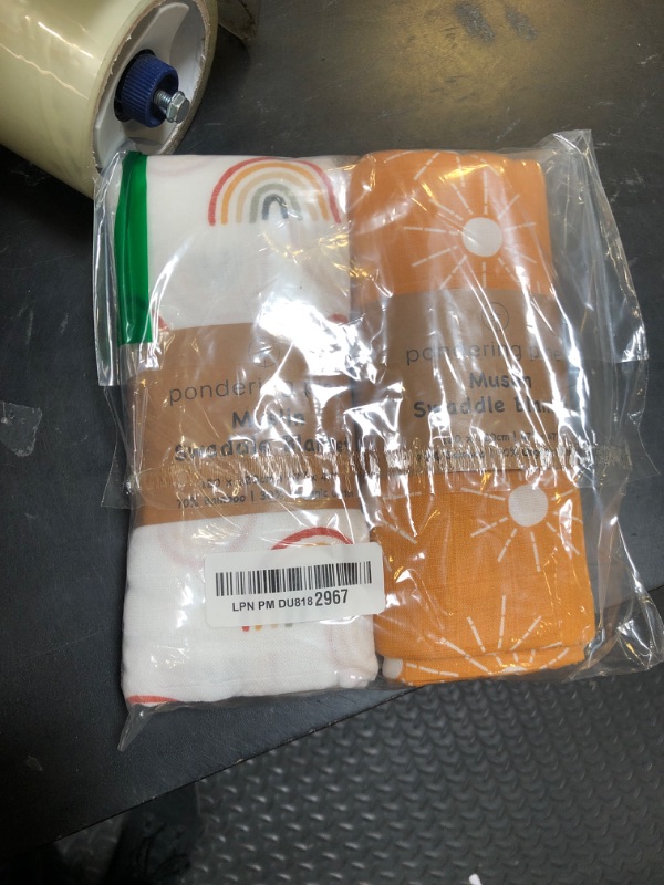 Photo 1 of Organic Baby Muslin Swaddle Blankets for Boy or Girl - Sun and Rainbow Swaddling Blanket 2 Pack - Soft Muslin, XLarge and Breathable, Boho Baby, 47" X 47"