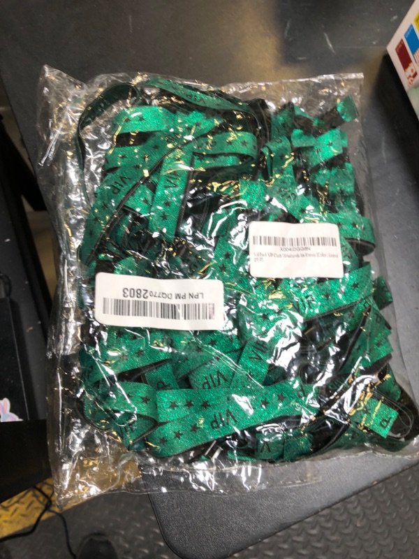Photo 1 of 100 Pack VIP Cloth Wristbands For Events (Color : Green)