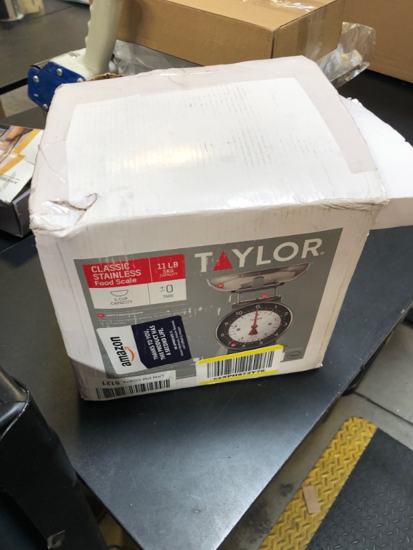 Photo 1 of Taylor Mechanical Kitchen Weighing Food Scale with Bowl, Weighs up to 11lbs, Measures in Grams and Ounces, Food Scales for Kitchen, Black and Silver