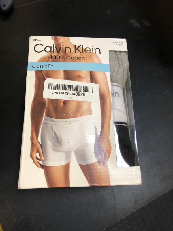 Photo 1 of Calvin Klein Men's Cotton Classics 3-pack Boxer Brief, Black, Grey Heather, White, X-Large
