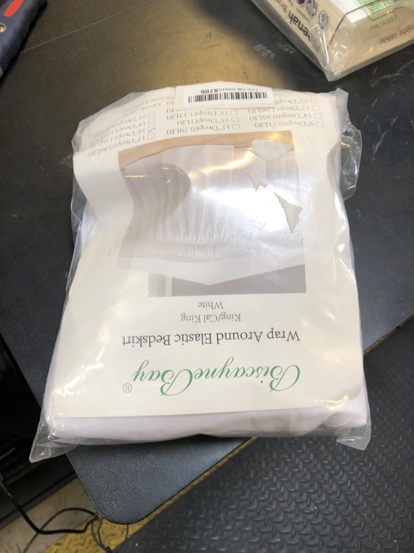 Photo 1 of Biscaynebay Wrap Around Bed Skirts for King & Cal King Beds 16" Drop, White Adjustable Elastic Dust Ruffles Easy Fit Wrinkle & Fade Resistant Silky Luxurious Fabric Solid Machine Washable