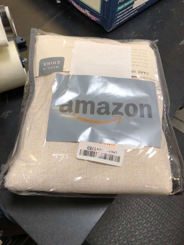 Photo 1 of 100% Blackout Shield Linen Blackout Curtains for Bedroom 84 Inches Long, Back Tab/Rod Pocket Living Room Drapes, Thermal Insulated Blackout Curtains 2 Panels Set, 50" W x 84" L, Cream