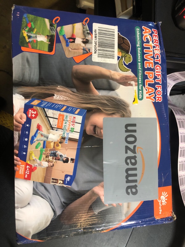Photo 1 of 16 Pcs Balance Beam and Stepping Stones for Kids - 4 Turtle Shape Stepping Stones and 12 Connectable Beams with Sound Feature,Color Spinner, Riddle Cards, Fun Balance Training and Obstacle Course