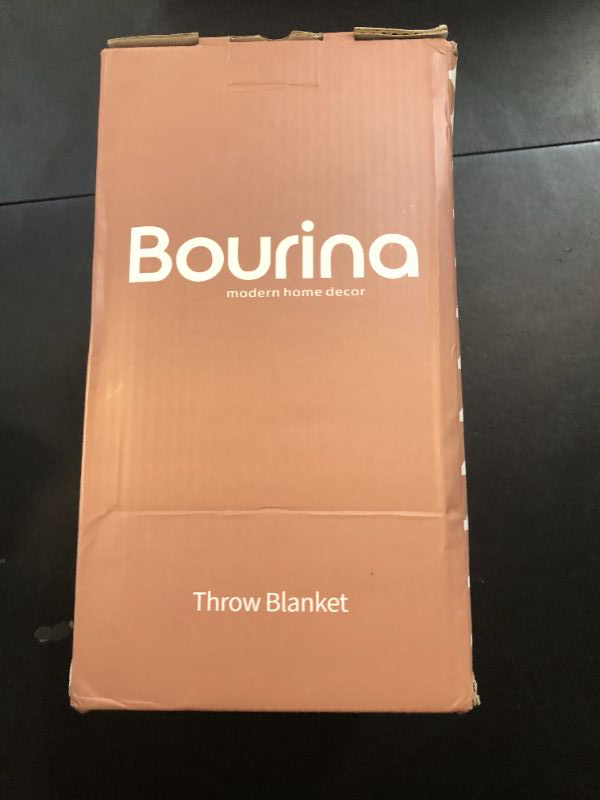 Photo 1 of BOURINA Fluffy Chenille Knitted Fringe Throw Blanket Lightweight Soft Cozy for Bed Sofa Chair Throw Blankets, Orange 50" x 60"