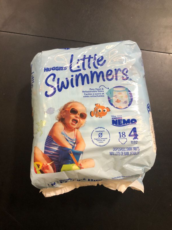 Photo 1 of Huggies Little Swimmers Disposable Swimming Diapers, Size 4 (24-34 lbs), 18 Ct