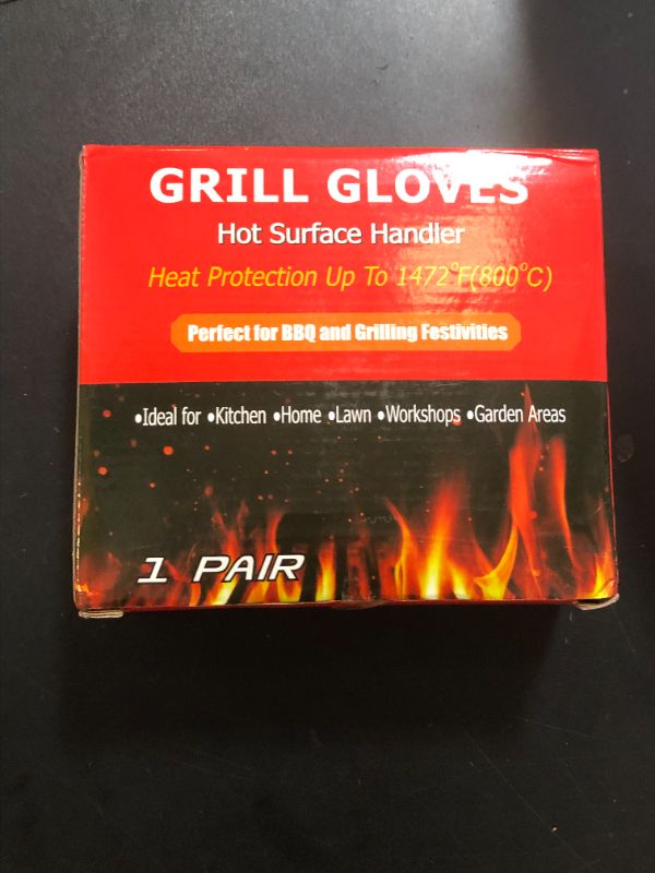 Photo 1 of BBQ Gloves, 1472°F Extreme Heat Resistant Grill Gloves, Non-Slip Food Grade Silicone Oven Mitts Gloves for Kitchen, Cooking, Barbecue, Baking, Smoker Red (11inch)