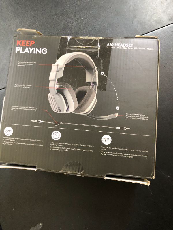 Photo 1 of Logitech G Astro A10 Gen 2 Cross-Platform Wired Gaming Headset for PlayStation 5/4, Xbox S|X, Nintendo Switch, PC: 3.5mm Headphone Jack, 32mm Drivers, Flip-to-Mute Mic, Over-Ear - Grey