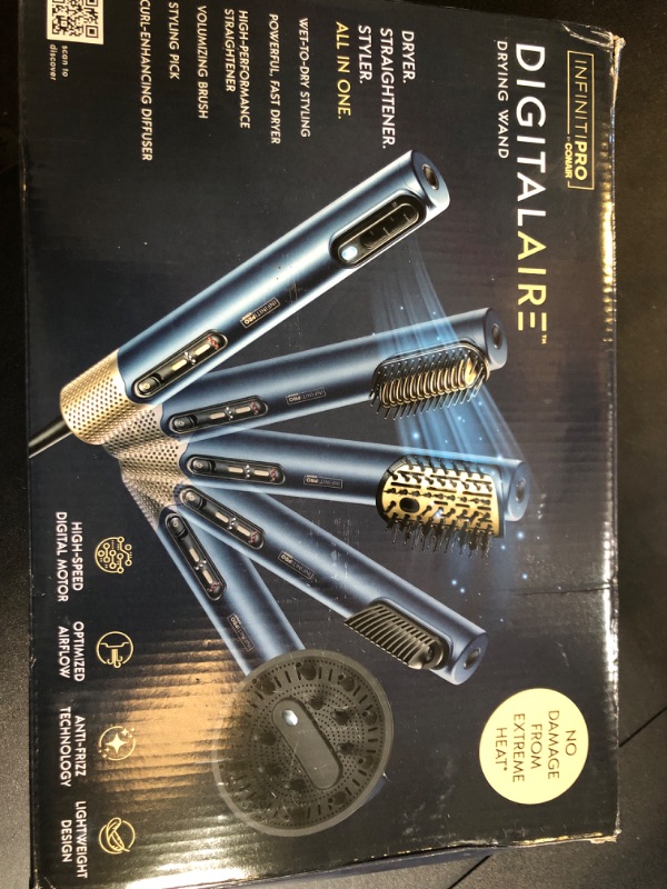 Photo 1 of INFINITIPRO BY CONAIR DigitalAIRE Hair Dryer | Drying Wand, Straightener, Styler, All in One | Powerful, Fast Blow Dryer with High Performance Straightening Brush, Volumizing Brush, and Styling Pick