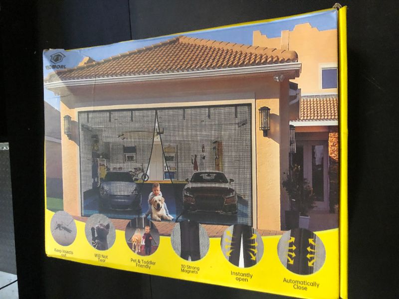 Photo 1 of VIOMORL Garage Door Screen 2 Car 16x7ft Garage Screen Door,Upgraded PET Mesh Stronger Than Fiberglass and Polyester,Heavy Duty Weighted Bottom and Magnetic Closure,Hands Free,Easy Assembly