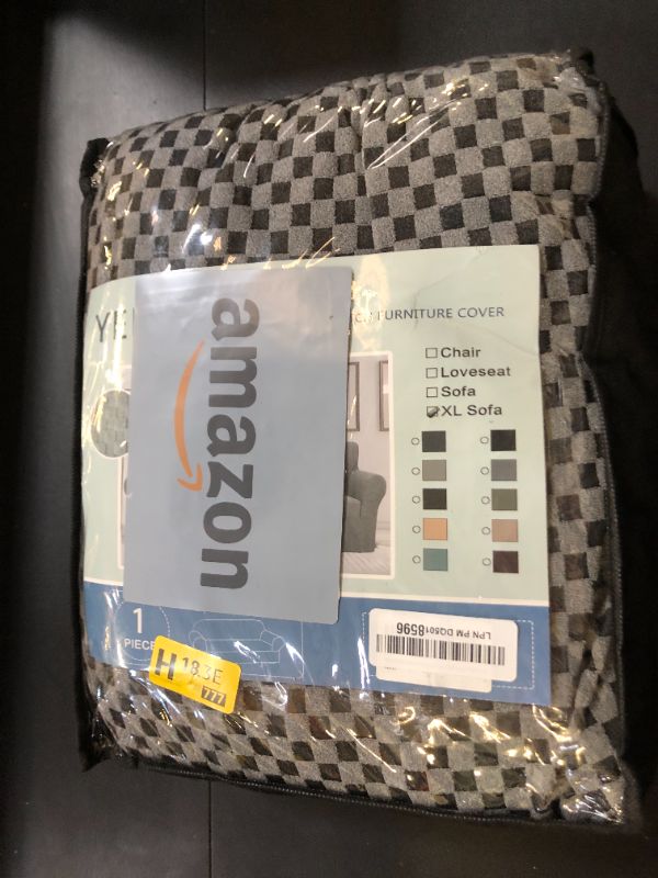 Photo 1 of YEMYHOM Couch Cover Latest Jacquard Design High Stretch Extra Large Sofa Covers Pet Dog Cat Proof Oversized Slipcover Non Slip Magic Elastic Furniture Protector (X Large, Dark Gray Checkered)