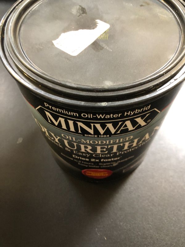 Photo 1 of 1 gal Minwax 71033 Clear Premium Oil-Water Hybrid Water-Based Oil-Modified Polyurethane, Warm Satin