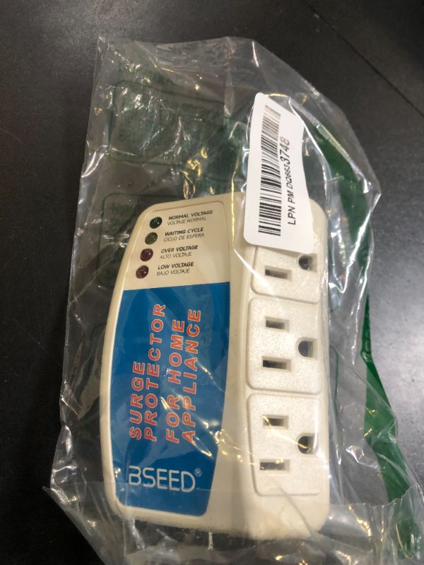 Photo 1 of BSEED Voltage Protector, 3 Outlet Plug in Surge Protector for Home Appliance Multi Function Plug with Protection Wall Mount Power Suppressor for TV/PC/Refrigerator 125V, 1875W, 1 Pack