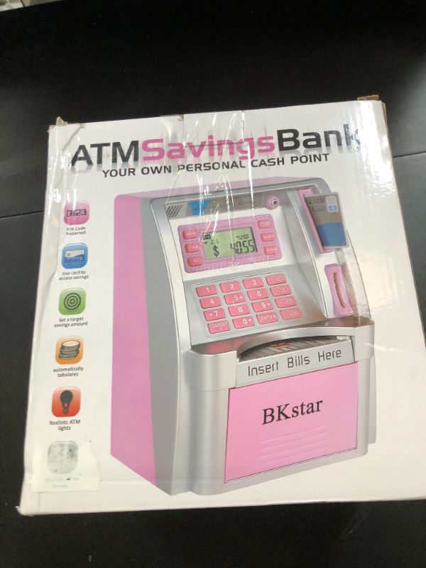Photo 1 of BKstar Kids Talking Blue ATM Piggy Bank with Debit Cards, Power-Off Memory, Auto-Opening Drawer for Real Money for Boys, Onekey Shutdown, Bill Feeder, Coin Recognition, Balance Calculator Machine