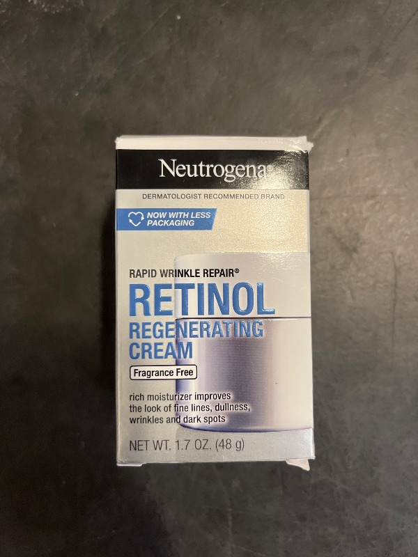 Photo 1 of Neutrogena Rapid Wrinkle Repair Retinol Face Moisturizer, Fragrance Free, Daily Anti-Aging Face Cream with Retinol & Hyaluronic Acid to Fight Fine Lines, Wrinkles, & Dark Spots, 1.7 oz