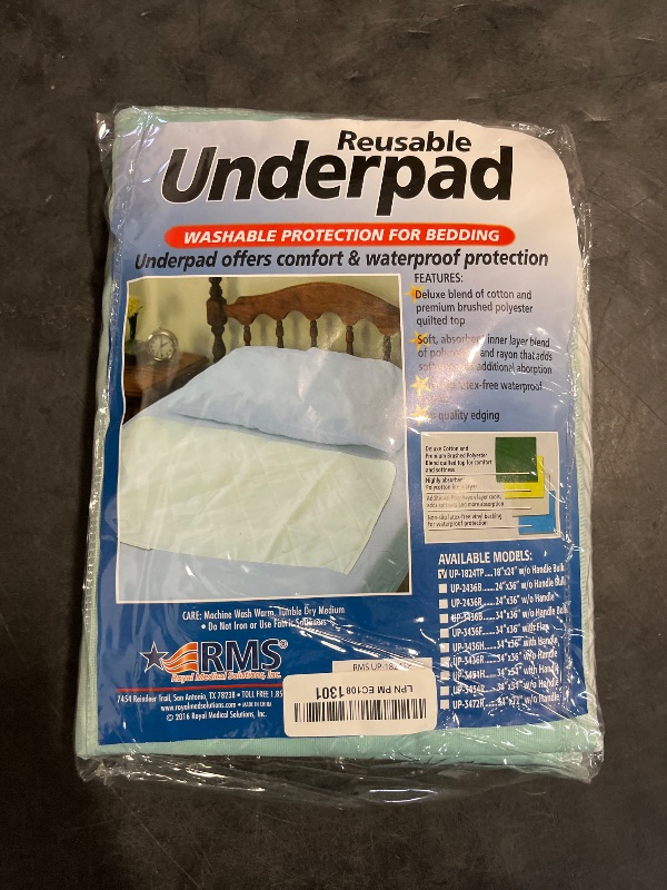 Photo 1 of RMS Ultra Soft 4-Layer Washable and Reusable Incontinence Bed Pad - Waterproof Bed Pads, 18"X24" (3 Pack)