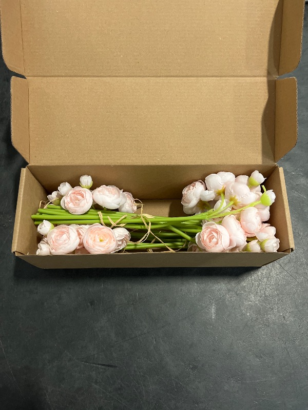 Photo 1 of Floroom Ranunculus Artificial Flowers 18 Pcs Blush Faux Silk Mini Ranunculus Bulk Fake Wedding Filler Flowers for DIY Pink Bouquets, Centerpieces, Bridal Shower Decorations & Arrangements