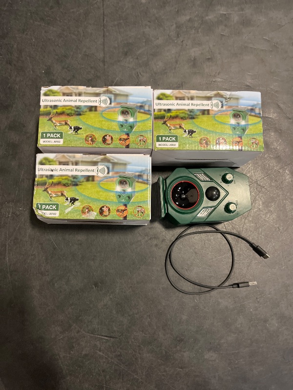 Photo 1 of 4 Pack Solar-Powered Animal Repeller for Raccoons, Deer & Squirrels - Ultrasonic & Strobe Light Pest Control, Waterproof Outdoor, 30-Day Supported Battery