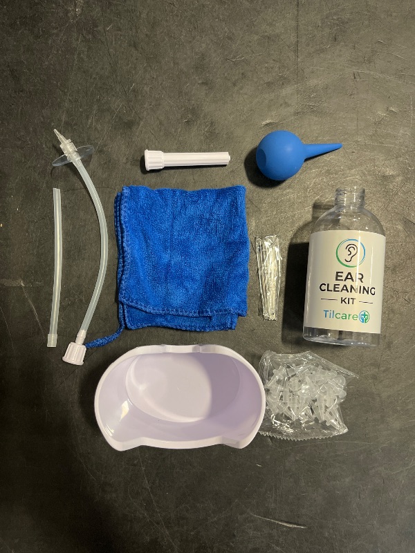 Photo 1 of Ear Wax Removal Tool by Tilcare - Ear Irrigation Flushing System for Adults & Kids - Perfect Ear Cleaning Kit - Includes Basin, Syringe, Curette Kit, Towel and 30 Disposable Tips