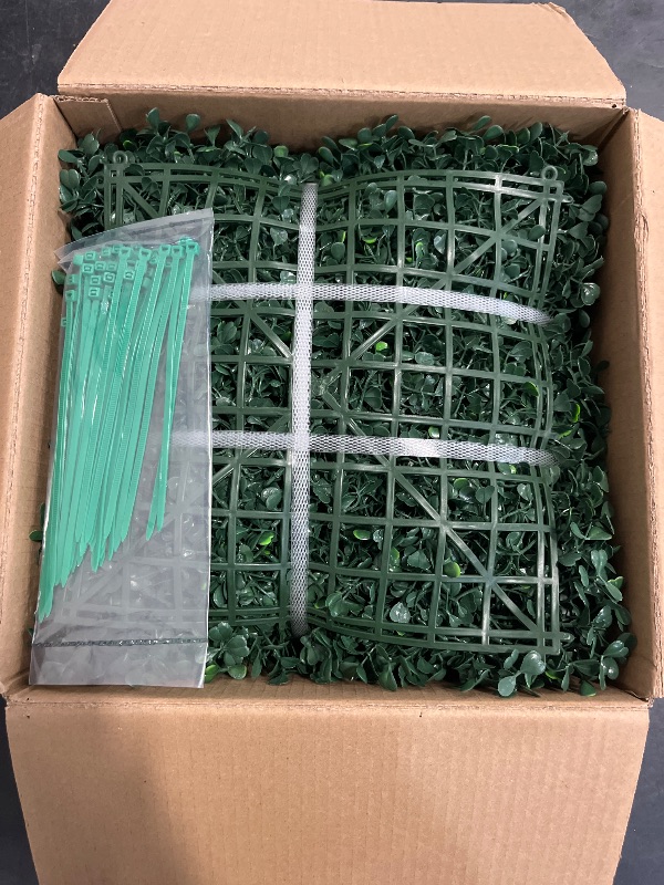 Photo 1 of NETAP Artificial Grass Wall Panels Backdrop,10"x 10"(12Pcs) Faux Boxwood Panels for Outdoor Indoor Green Wall Decor,Party Wedding Garden Fence Decorations