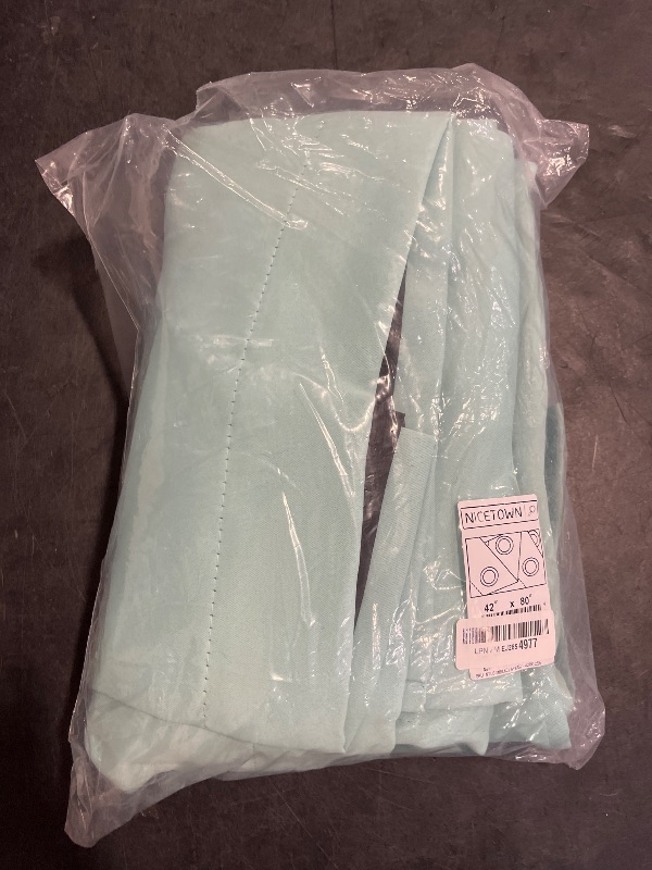 Photo 1 of NICETOWN Aqua Blue Blackout Curtains 80 inches Long, Full Light Blocking Drapes with Black Liner for Nursery, Thermal Insulated Draperies for Hall, Villa (2 Pieces, 42" Wide Each Panel, Aqua Blue)