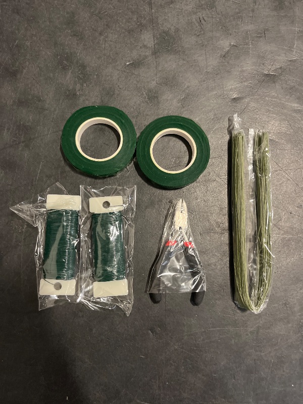 Photo 1 of SONGZIMING Floral Arrangement Kit with Green Floral Tape, 22 Gauge Floral Wire Stems, 26 Gauge Paddle Floral Wire and Floral Wire Cutter for Bouquets banquets, Artificial Flowers
