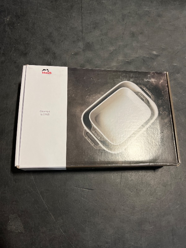 Photo 1 of Staub Ceramic 2-pc Rectangular Baking Dish Set - Dark Blue