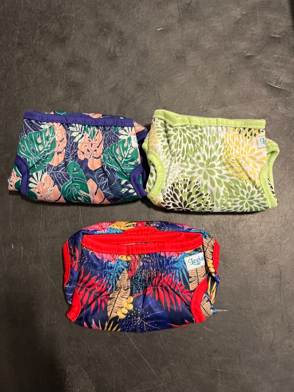 Photo 1 of Leekalos Reusable Washable Dog Diapers Female (3 Pack) - Highly Absorbent Doggie Diapers - Size Adjustable Puppy Diapers for Dog Period Panties (Medium, Leaves)