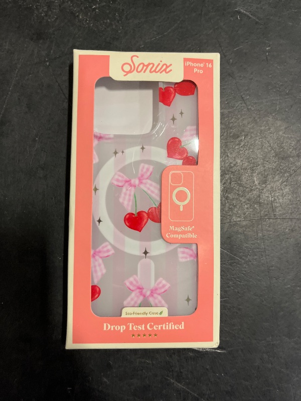 Photo 1 of Sonix Phone Case for iPhone 16 Pro | Compatible with MagSafe | 10ft Drop Tested | Coquette Cherries