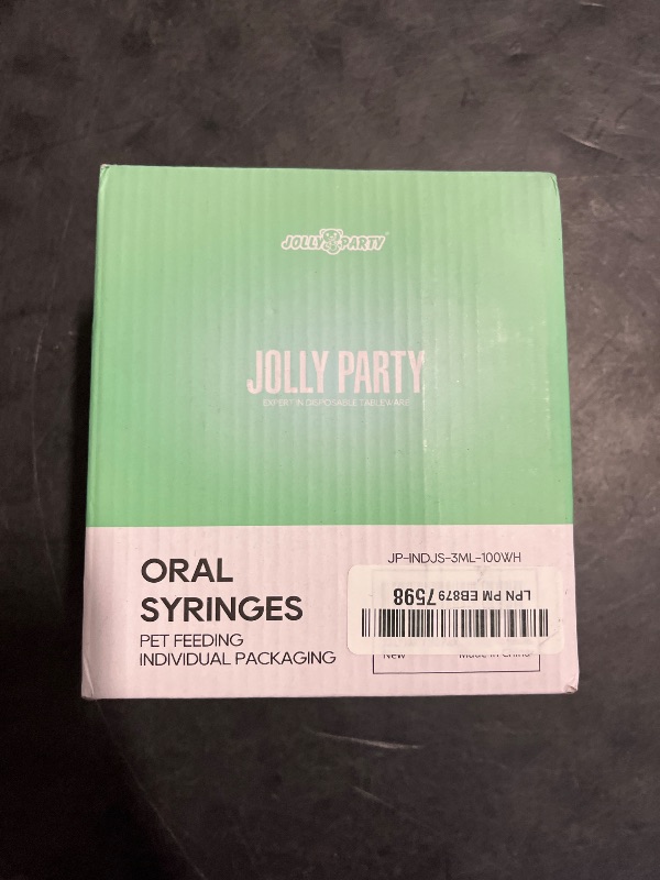 Photo 1 of JOLLY PARTY 100 Pack 3ml Syringes with Caps, 3cc Syringe without Needle, Small Oral Syringe with Tip Cap Individually Wrapped for Scientific Labs, Liquid Measuring, Pet Feeding, Oil & Glue Dispenser