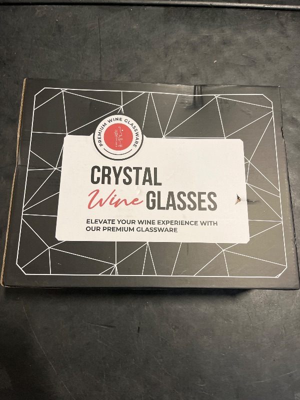 Photo 1 of Gusto Nostro Crystal Wine Glasses Set of 4, 22 Oz Long Stem Modern Wine Glasses for White and Red Wine, Dishwasher Safe, Fancy, Elegant, Large and Tall Wine Glass for Wedding Christmas Anniversary