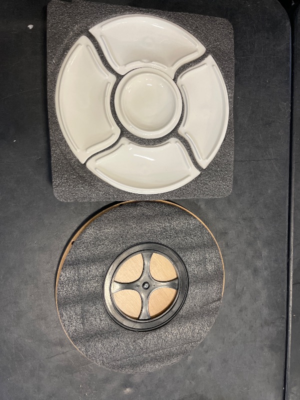Photo 1 of Chip and Dip Serving Set, 13.5" Serving Platters and Trays, Appetizer Serving Tray, Divided Serving Tray, Party Serving Relish Trays and Platters, Lazy Susan Taco Bar, Lazy Susan Serving Platter