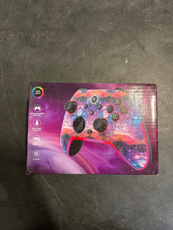 Photo 1 of Wireless Switch Pro Controller - Compatible with Nitendo Switch/OLED/Lite, 1200mAh Rechargeable Switch Controllers with 8 Colors LED & Cool Nebula Design, Wake Up, Turbo, Vibration, Motion Control