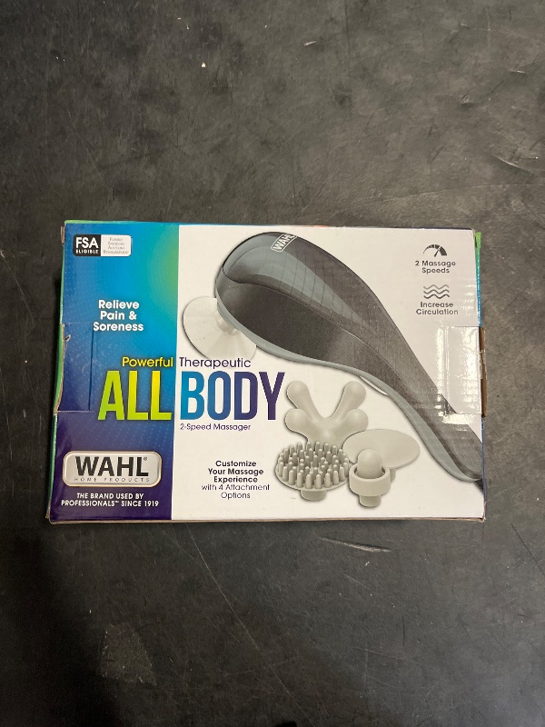 Photo 1 of Wahl All Body Corded Light Soothing Vibratory Massager with 4 Attachment Heads - Gentle Relief - Massage Tools for Back, Foot, Neck, and Leg Massage – FSA Eligible - Model 4120-600