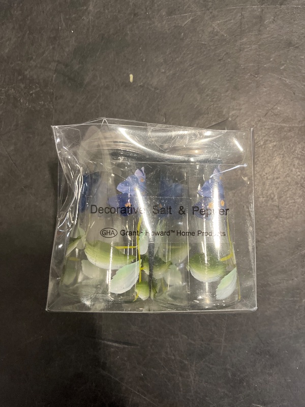 Photo 1 of Grant Howard Tapered Salt and Pepper Shaker Set, 3.4 ounces, Blue