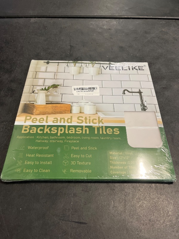 Photo 1 of VEELIKE Cream Beige Backsplash Tile Peel and Stick Backsplash for Kitchen 12 Sheets Self Adhesive Square Wall Tile Stickers 12''x12'' Waterproof Back Splash Stick on Tiles for Bathroom Laundry Room RV