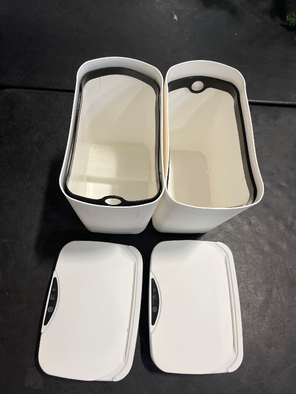 Photo 1 of Vanpopubs 2 Pack 2.7 Gal Bathroom Trash Can with Lid, Automatic Trash Can Small Smart Garbage Can Touchless, Slim Motion Sensor Waterproof Plastic Trash Bins for Bedroom Office Kitchen Toilet