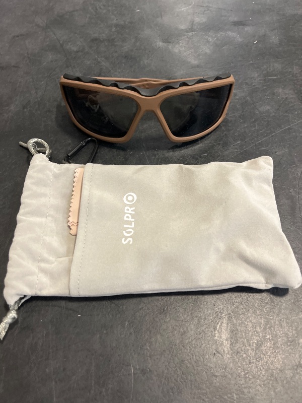 Photo 1 of SOL PRO Powersports Goggle, Anti-Fog Safety Motorcycle Riding Sunglasses Foam padded, Dustproof, Windproof, Hunting, Hiking, Mowing (Brown-Smoke)