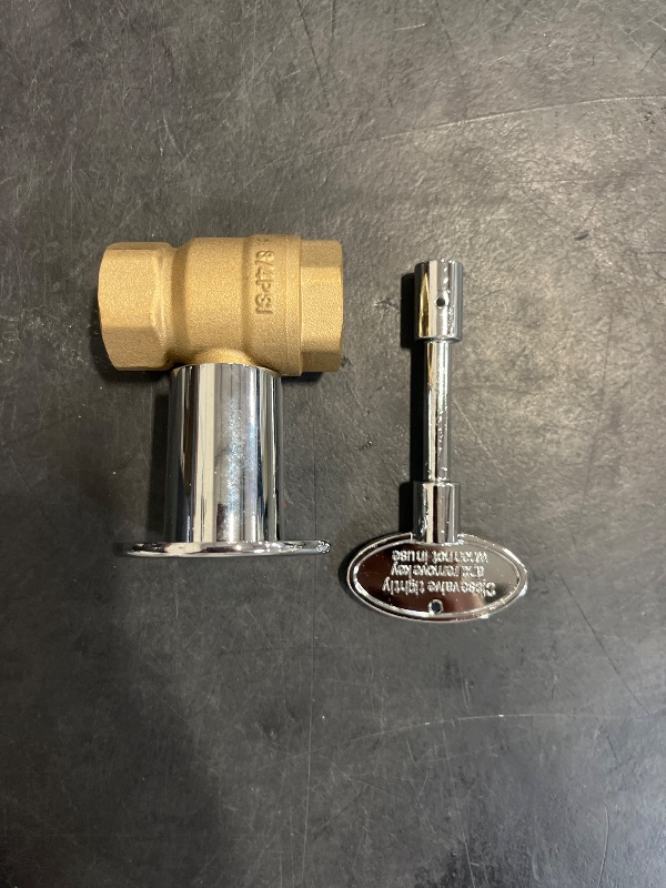 Photo 1 of Stanbroil Straight Quarter-Turn Shut-Off Valve Kit for NG LP Gas Fire Pits with Polished Chrome Flange and Key- 3/4" NPT